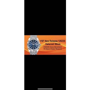 VS/롤렉스 데이저스트 36mm 블루 바인덱스 3235