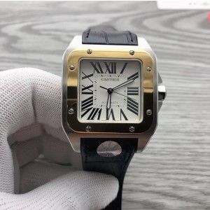 TW/까르띠에 산토스 100 워치 미듐 콤비 옐로우 골드