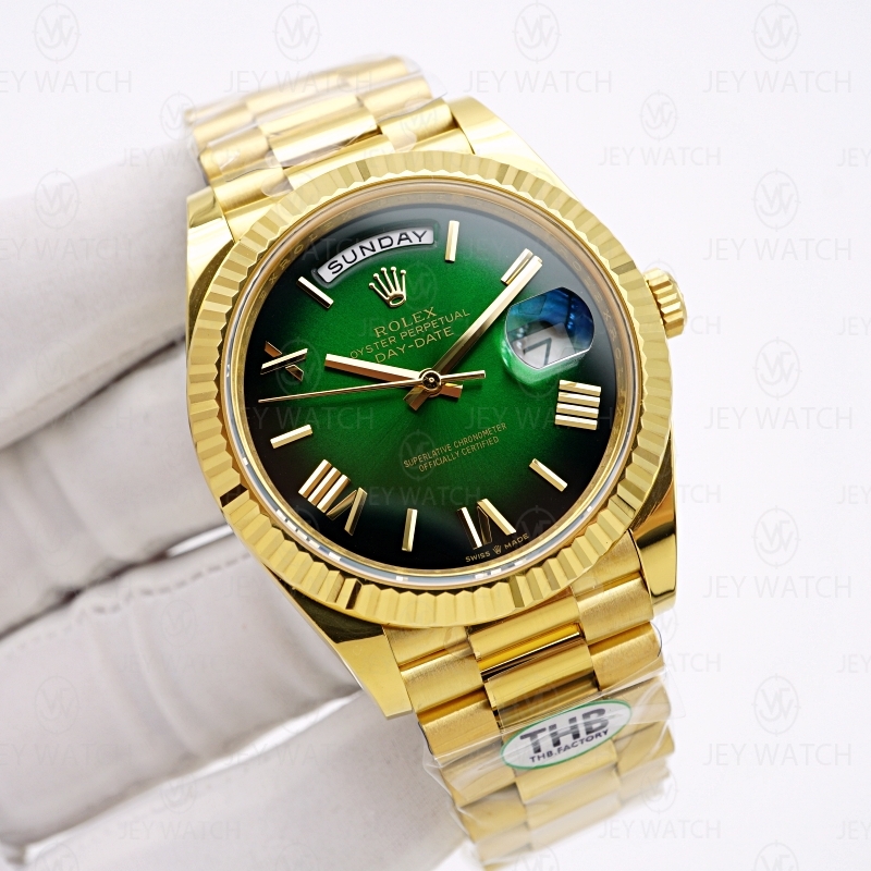 THB/롤렉스 데이데이트 40mm 3255 무브 그린 옴브레