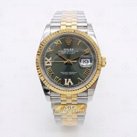 ARF/롤렉스 데이저스트 36mm 올리브 그린 로만 126233//