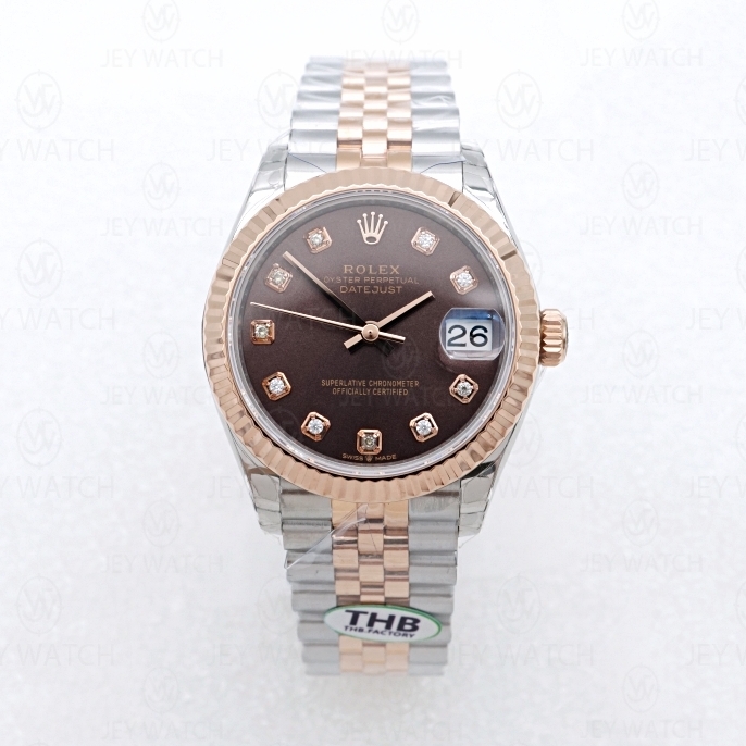 THB/ 롤렉스 데이저스트 초콜릿 선레이 31MM 에버로즈 콤비