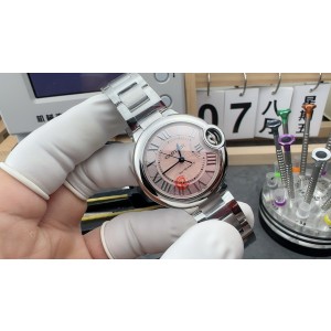 AF/까르띠에 발롱블루 33MM 핑크 로만 W6920100