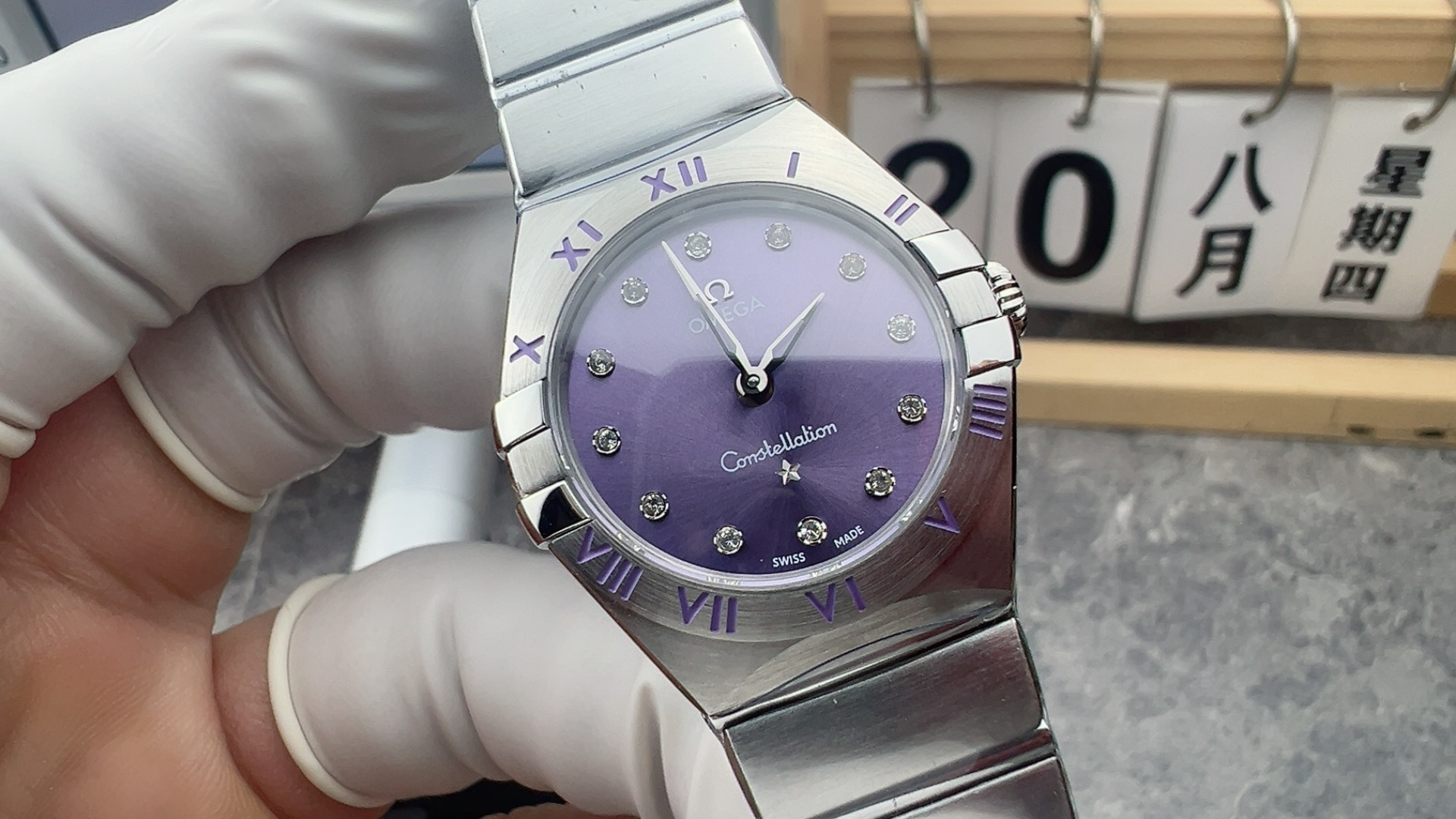 오메가 레이디 컨스텔레이션 퍼플 29MM